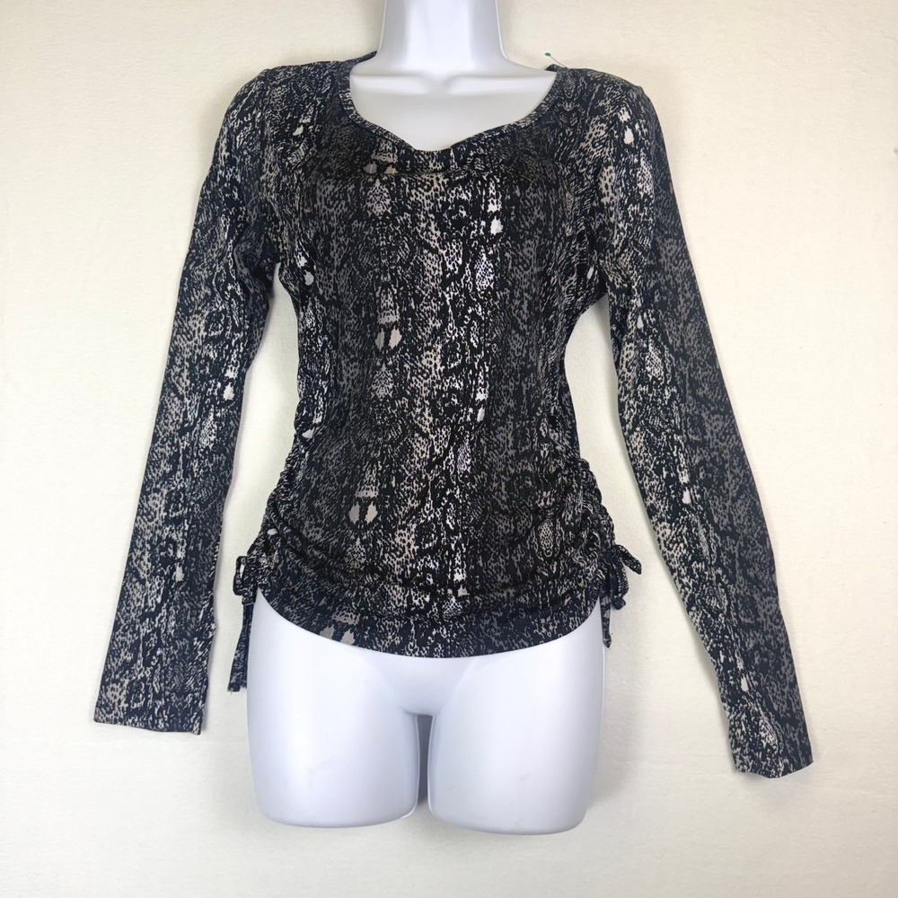 IndieSleaze Snakeskin Print Ruched Side Top L Whimsigoth‎ Y2K SubversiveBasics